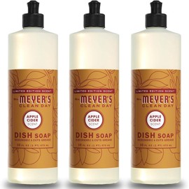 MRS. MEYER'S CLEAN DAY Liquid Dish Soap, Biodegradable Formula, Limited Edition Apple Cider, 16 fl. oz - Pack of 3