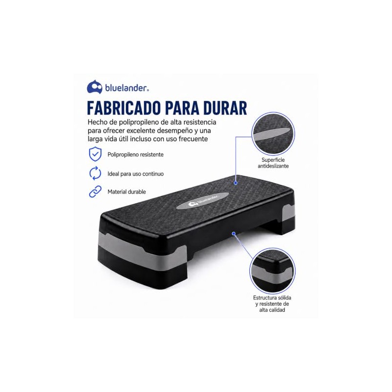 Bluelander Banco para Ejercicio Ajustable, Step para Ejercicio con 2