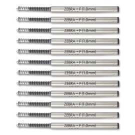 Zebra F Refill Ballpoint Pen for F-301, F-701, Expandz & Spiral - Black/Blue Ink - Twin Pack, Black
