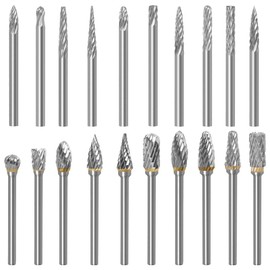 Bestgle 20PCS Double Cutting Head Tungsten Carbide Rotary Carving Burr Set with 1/8" Inch Shank for DIY Woodworking Metal Polishing Engraving Drilling
