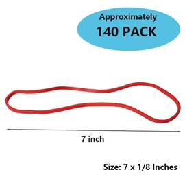 Large Rubber Bands, 140 Pack, 4 Assorted Colors, Strong Elastic, Giant Rubber Bands, Elastics for Office, Home, Kitchen, Files