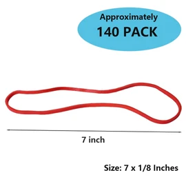 Large Rubber Bands, 140 Pack, 4 Assorted Colors, Strong Elastic, Giant Rubber Bands, Elastics for Office, Home, Kitchen, Files