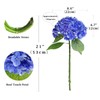 RUZUQE YalzoneMet 3 Pcs 21inch Artificial Dark Blue Hydrangea Natural