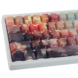 PBT Keycaps 130 Keys Monnai Rose Keycaps, Double Shot Shine Through Side Printed Keycap, Cherry Profile Dye Sublimation Keycap for Cherry MX Switch ANSI & ISO Layout Mechanical Keyboards