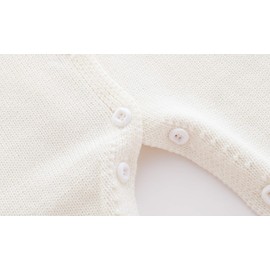 Vivobiniya Baby knit romper Toddler jumpsuit baby baby winter clothe (18-24m (35.4in)90cm, white(embroidered))
