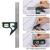 Combination Square Stainless Steel Adjustable 45/90 Degree Combination Angle Multifunctional