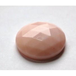 Yummy Treasures Vintage Light Pink Faceted Glass Cabochon 27mm cab140
