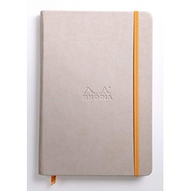 Rhodia Rhodiarama Book 118725C (DIN A5, 14.8 x 21 cm Notebook with Elastic Band, Blank, 96 Sheets), Pack of 1, Beige