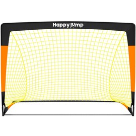 Happy Jump Portable Soccer Goal 4x3ft Pop up Soccer Net for Backyard Training, 1 Pack, Orange