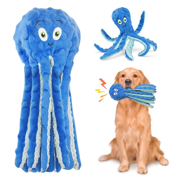 Glirop Octopus Dog Interactive Toy, No Stuffing Dog Chew Toy