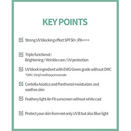 YISHIQIBenton Air Fit UV Defense Sun Cream, SPF 50PA, 1.69 fl oz (50 ml), UV Protection, Brightening, Wrinkle Care, Without White Cast, Lightweight...
