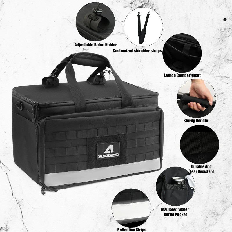 AUTOXBERT Patrol Bag Military Car Seat Organizer Storage Police Duty