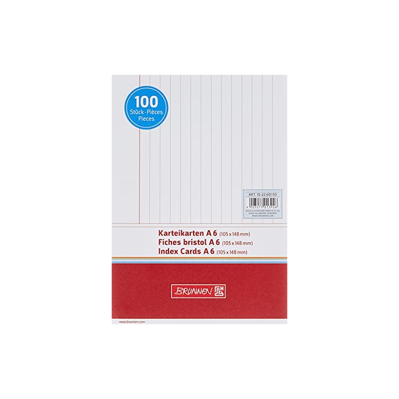 Brunnen Index Card, White A6