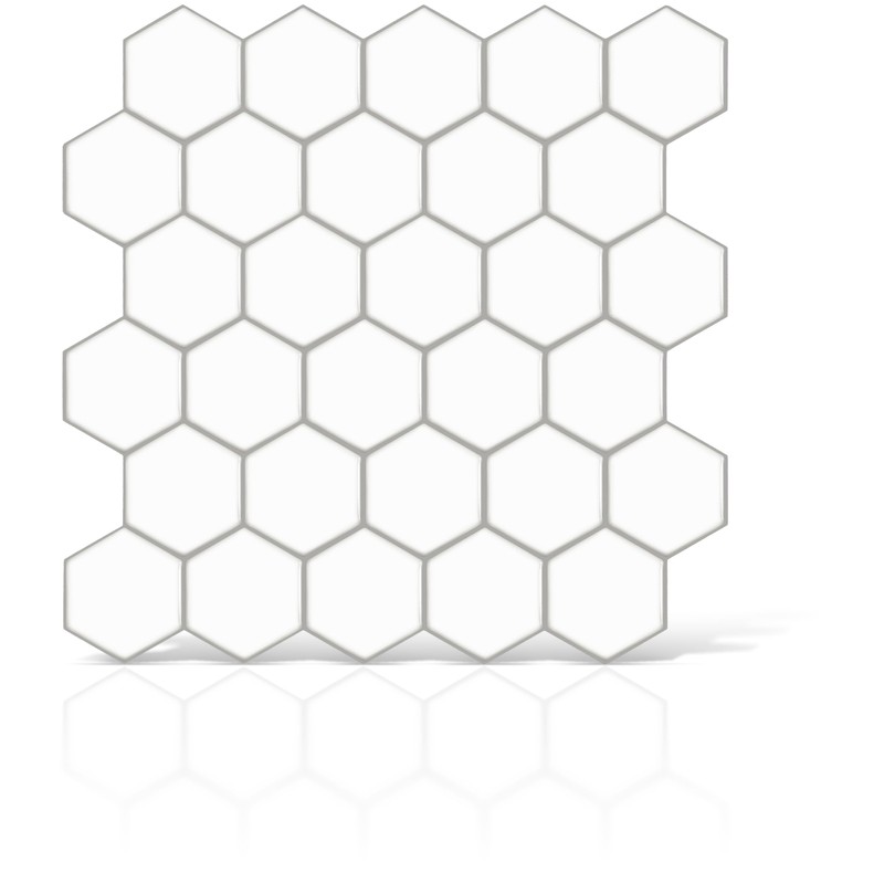 VViViD 11 Sheets Peel and Stick White Gloss Faux Ceramic