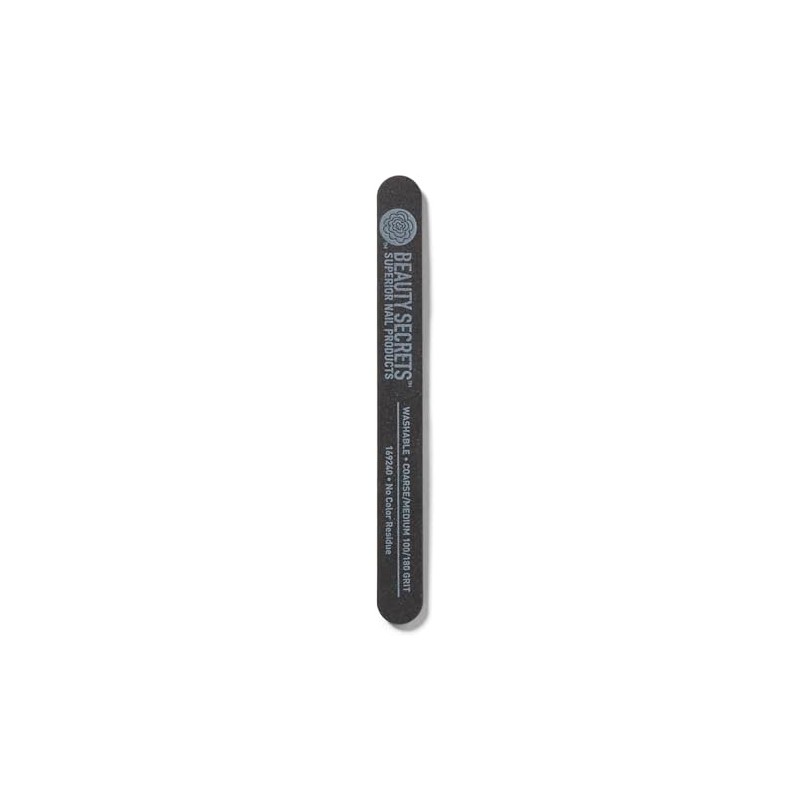 Beauty Secrets Black Cushion Nail File Medium Coarse 180/100