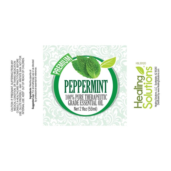 Healing Solutions 60ml Oils - Peppermint Essential Oil - 2 Fluid Ounces