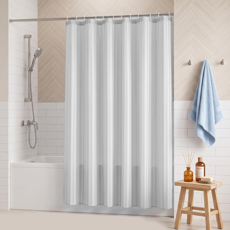 cloth polyester shower curtain liner bathroom fabric white 72x72in