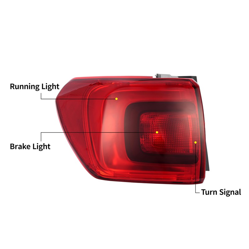 HECASA Tail Light Compatible with 2017-2019 GMC Acadia Halogen Taillight