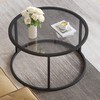 SAYGOER Round Coffee Table Glass Coffee Tables for Small Space