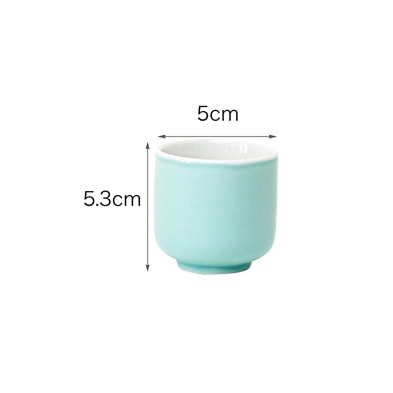 Naumukuma-chan Workshop Teacup Tea Ceremony, 1.6 Inches, Celadon, Plain, Porceladon,