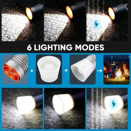 Garberiel High Lumen Super Bright LED Flashlight Rechargeable Tactical Magnetic Torch Lamp