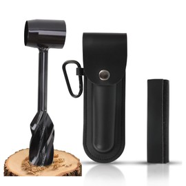 Woodworking Hand Drill, Manual Auger Drill, Multi-Purpose Auger Drill, Survival Tools for Bushcraft Settlers, Outdoor Survival Drill, Hand Screw Drill (Black)