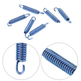 Motorcycle Exhaust Pipe Spring Hooks, 6pcs Stainless Steel Swivel Exhaust Pipe Spring Link Pipe Springs Hooks for Motorcycle Scooter ATV(blue)