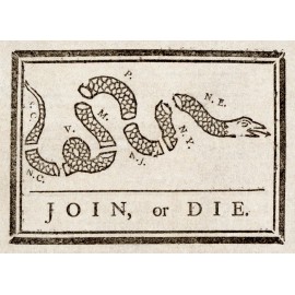 JOIN or DIE Benjamin Franklin Revolutionary War Poster Art Photo 12x18
