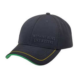 John Deere Pique Cap Nothing Runs Like a Deere with Rubber Print, Black