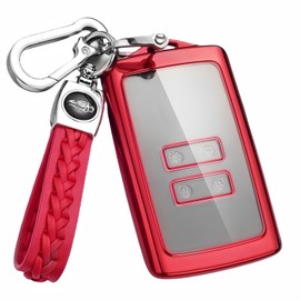 MEDZUK Key Case Compatible with Mitsubishi ASX 2023-2025 2026 TPU Car Key Case with Key Fob, Accessories Protection Key Case (Red)