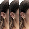 Krstudent 9 Pairs Gold Hoop Earrings Pack 18K Gold Plated
