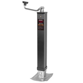 NBJINGYI 8000LB Support Capacity Heavy Duty Drop Leg Trailer Jack - 28" Lift Range, Square Tube Weld-On Design, Top Wind Handle & Foot Plate, 2.5" Steel Tube