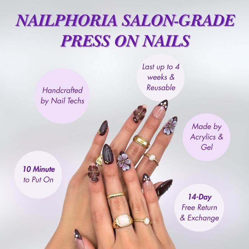 NailPhoria｜SURPRISE DEAL Collections (70 Styles) acrylic press nails:_Siren's Call_S