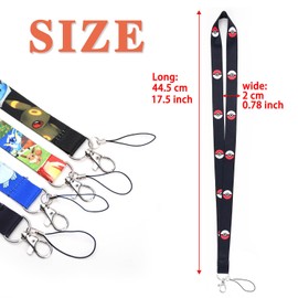 GTOTd Cute Cartoon Kids Lanyard (4Pcs) with ID Badge Holder (2Pcs) for Keys Wallet,Merchandise Keychain Cute Cartoon Kids Party Supplies Gifts for Teens