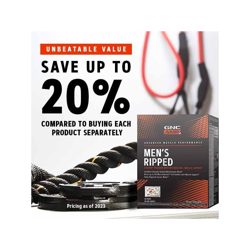 GNC AMP Men’s Ripped Vitapak Program, 4 in 1 Product