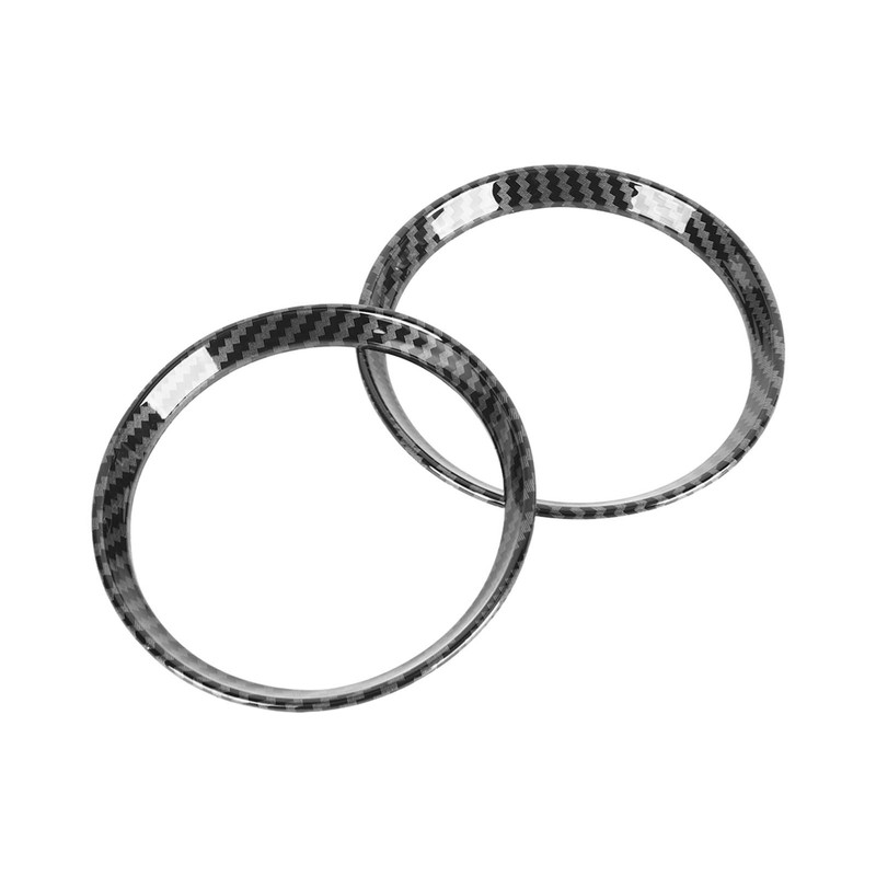 2Pcs Cup Holder Panel Cover Carbon Fiber Pattern Anti Scratch