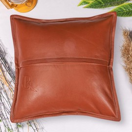 Leather Pillow Cover 18x18 Tan – Decorative Throw Pillow for Couch, Sofa or Bed – Modern Accent Cushion Cover in Premium Leather