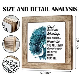 Dad Memorial Wooden Sign, Wooden Box Signs for Home Decor, Sympathy Gift for Bereavement Funeral Favors, Remembrance Gifts for Loss of Dad, Remembrance of Beloved Father, Bereavement Keepsake Gift
