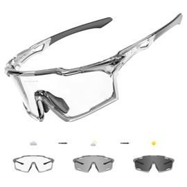 KAPVOE Photochromic Cycling Glasses, UV400 Protection, TR90 Frame, Men Women Clear Sports Sunglasses for Cycling, Running, Baseball, mtb, Driving, mountain bike and other outdoor sports