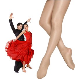 Mallas de pie completo de calidad profesional para danza, para niños, mujeres, ultra brillantes, Tostadas, Adult SA