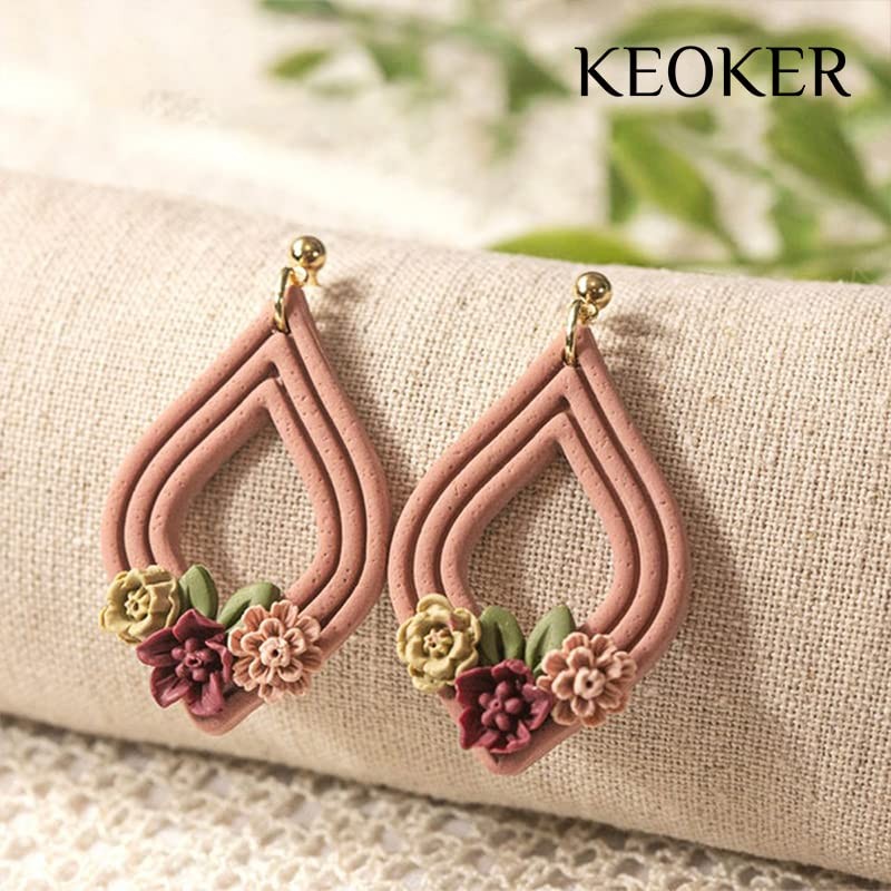 KEOKER Flower Polymer Clay Molds - 4 Pcs Daisy Miniature