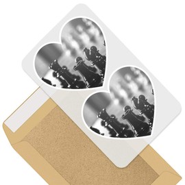 Awesome 2 x Heart Stickers 10 cm - BW - Chess Set Board Game Retro Fun Decals for Laptops,Tablets,Luggage,Scrap Booking,Fridges, 35611