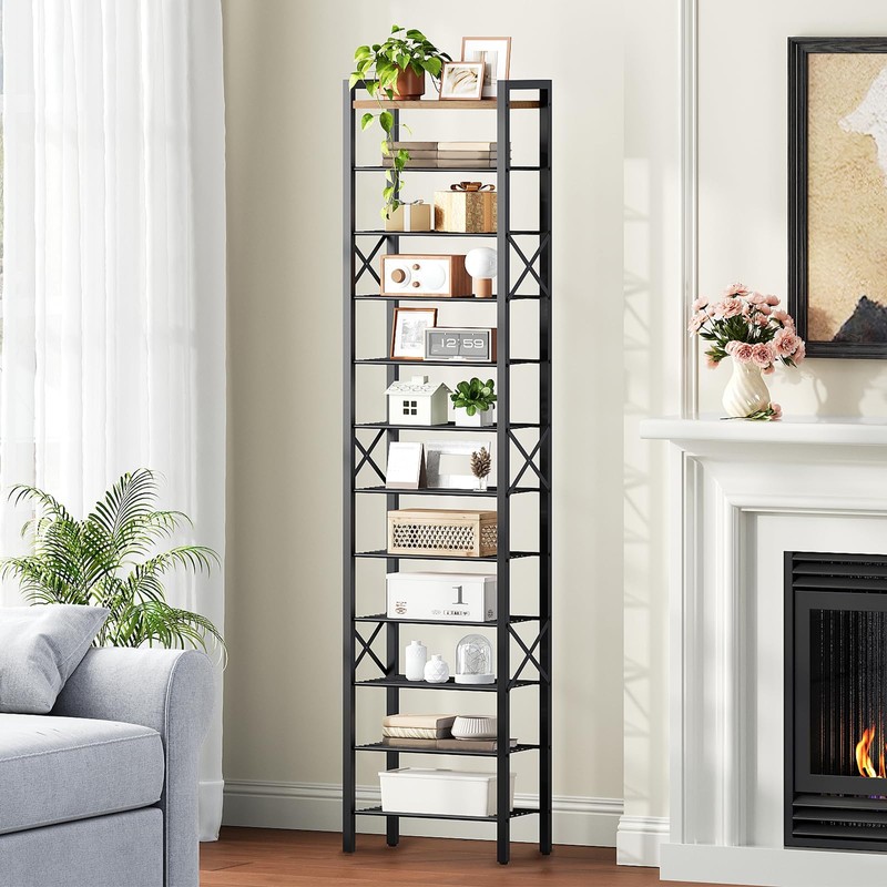 YATINEY 12-Tier Narrow Shoe Rack, Tall Shoe Rack for 12-24