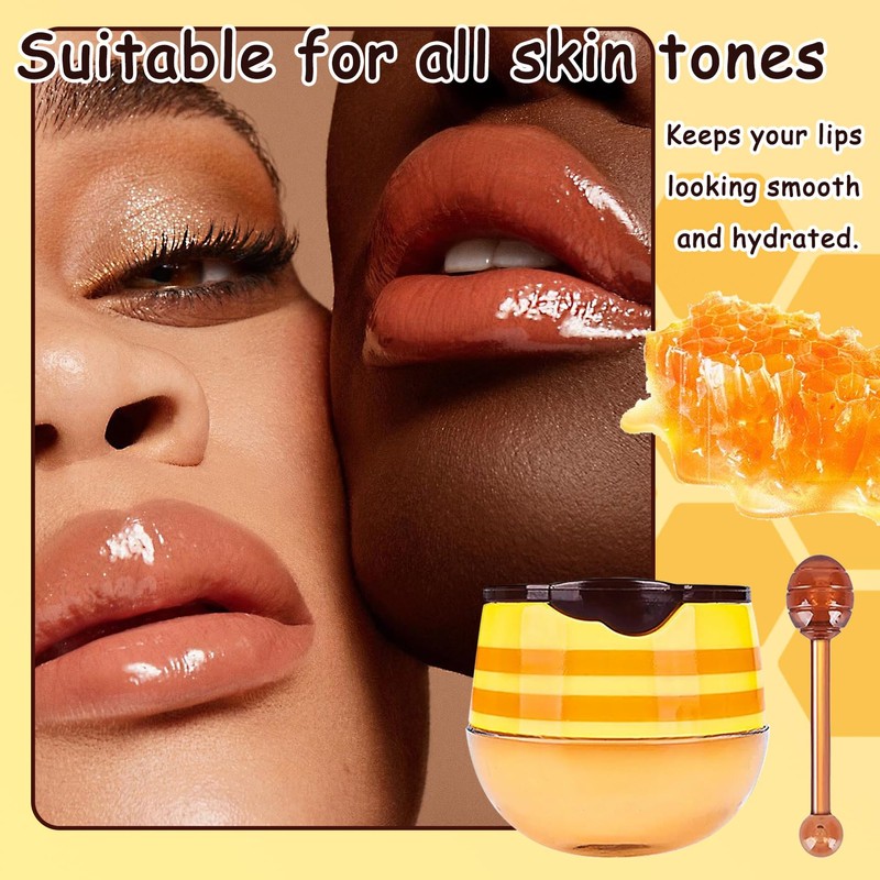 Bee Lip Balm Honey Pot,Moisturizing Honey Pot Overnight Lip Balm