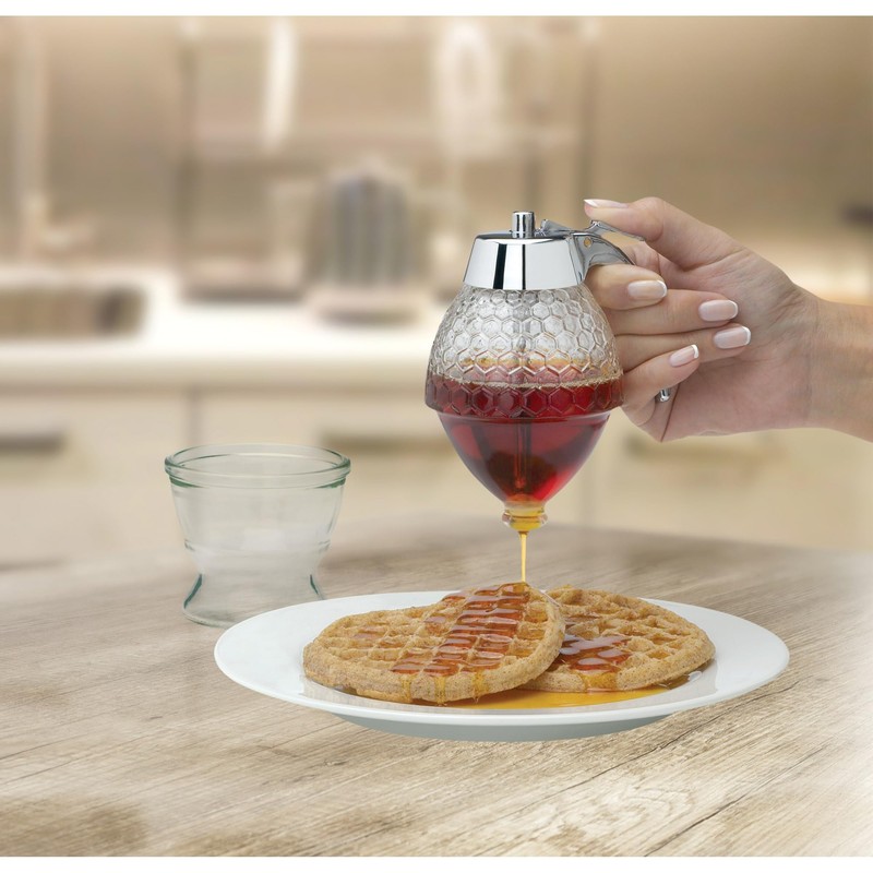 Mrs. Anderson's Baking Syrup Honey Dispenser, Glass with Storage Stand,