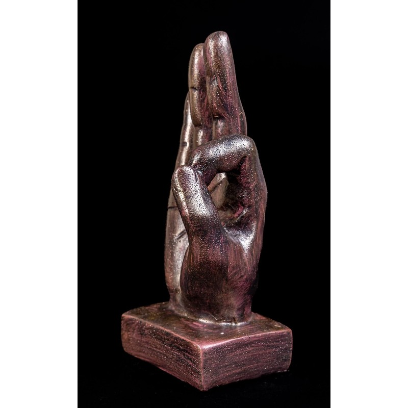 IDYL Modern sculpture figurine resin finger o.k. bronze-coloured. Dimensions: 9