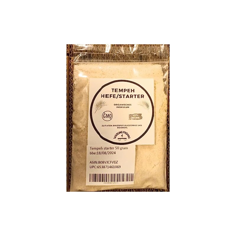 Tempeh Starter/Live Culture/Ragi Tempe/Inokulum-Non GMO-Halal 50 Gram