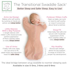 SwaddleDesigns Transitional Swaddle Sack for Babies 6-14 lbs Arms Up Design Self Soothing Sleep