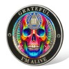 DeDecoml Sobriety Token Rainbow Skull Design with Inspirational Prayer（3 Year）