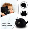 KOMUNJ Black Cat Plush, 30cm Black Cat Stuffed Animal Toy,